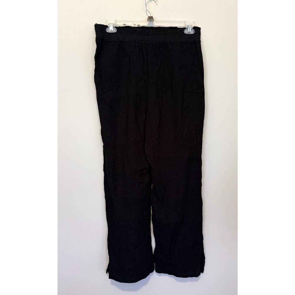 C&C California Women’s Black Pants Size L Elastic Waist Pockets Ankle Slits NWOT - Picture 5 of 7